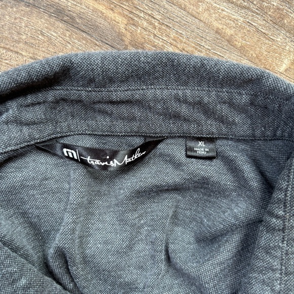 Travis Mathew Golf Polo Shirt Dark Grey Front Pocket Men's XL - Picture 6 of 8